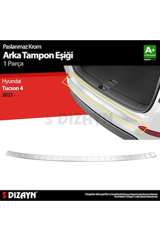 S-dizayn Hyundai Tucson 4 Krom Arka Tampon Eşiği 2021 Üzeri