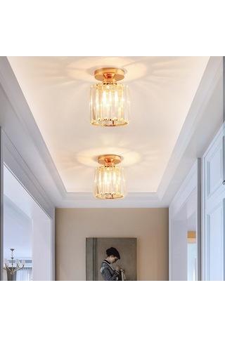 Modern Kristal Tavan Lambası Tavana Yakın Aydınlatma Armatürü Koridor Aydınlatmaları Yatak Odası Banyo Giriş Balkon Koridor Koridor E27 Soketli Ampul Dahil Değildir Altın