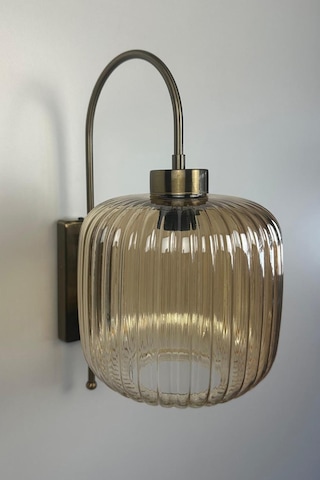 Mopa Bal Rengi Cam Tekli Aplik Retro Sarkıt Lamba Restoran Salon Aydınlatma Bal