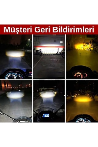 Csp Led Lamba Delici Yayıcı Uzun Kısa H4 00 Otomobil Motosiklet Mercekli Çift Renk Far Ampulü Led Far Beyaz - Sarı 1 Adet