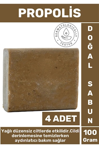 Özel Üretim Doğal Cilt Temizleyici Parlatıcı Nem Dengeleyici Yaşlanma Karşıtı Propolis Sabunu 4 Adet