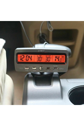 Araba Araç Oto Çok Fonksiyonlu Termometre Saat Voltmetre Vst7045