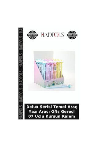 Delux Serisi Temel Araç Yazı Aracı Ofis Gereci 07 Uclu Kurşun Kalem Çok Renkli