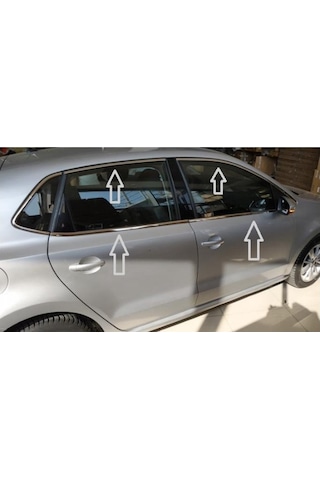 Autogp Vw Polo 6r 6c Cam Çerçevesi Kenar Çıtası Krom Tamtur 2009 / 2018 14 Parça Vwpocamnık