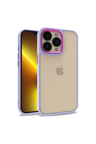 Apple Uyumlu iPhone 13 Pro Kılıf Zore Flora Kapak Lila