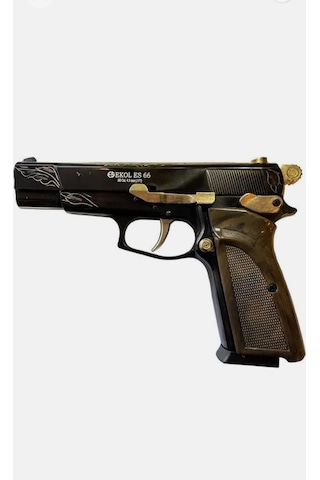 Ekol Es 66 Parlak Siyah Altın Işlemeli Havalı