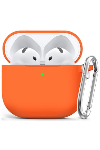 Apple Uyumlu AirPods 4. Nesil Soft Silikon Kılıf Düz Renkler Turuncu