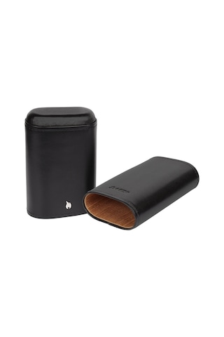 Zippo Siyah İçi Sedir Üçlü Deri Puro Kılıfı