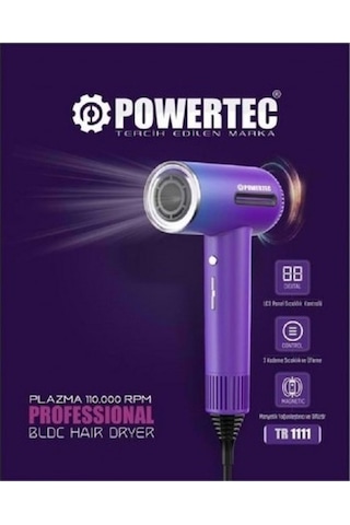 Powertec TR-1111 Delux Plazma Digital Fön Makinesi