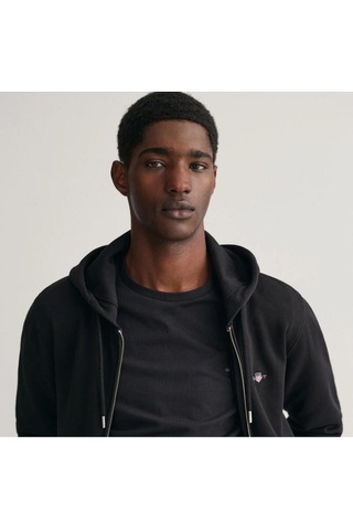 Gant Erkek Siyah Regular Fit Kapüşonlu Sweatshirt-11258 Siyah