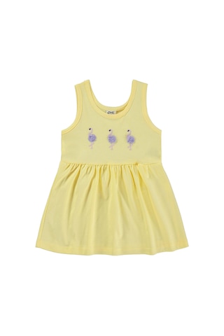 Civil Baby Flamingo Nakış 6-18 Ay Elbise - Sarı