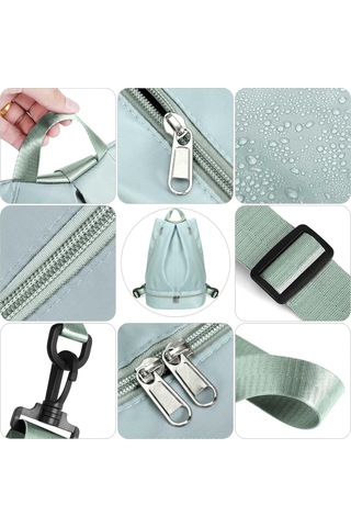 Yeşil Ayakkabı Bölmeli Ve Islak Cepli Su Geçirmez Yüzme Sırt Çantası, Spor Ve Seyahat Sırt Çantası Küçük Spor Çantası Diğer