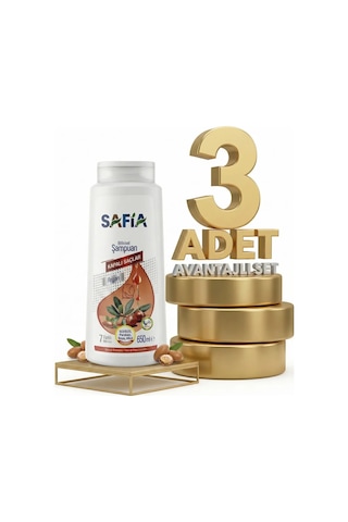 Safia Kapalı Saçlar Şampuan 3x650 Ml Tüm Saçlar