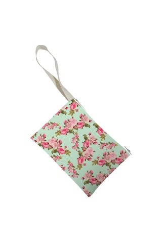 Unisex Retro Çiçek Desenli Portföy Clutch Çanta Çok Renkli
