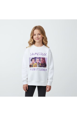 Kpop Kız Çocuk Sweatshirt St09620 KREM