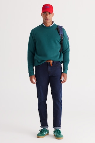 AC&Co / Altınyıldız Classics Erkek Koyu Yesıl Standart Fit Normal Kesim İçi Polarlı Bisiklet Yaka Sweatshirt Koyu Yeşil