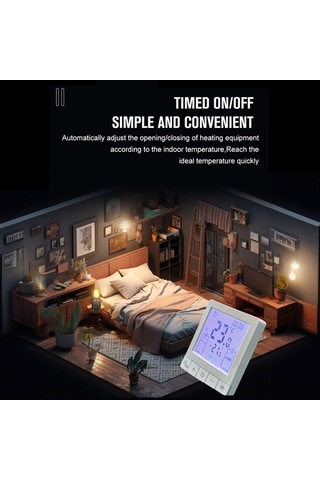 Novahub K5m Akıllı Termostat - 16a Isıtma, Lcd, 24 Saat Zamanlayıcı, Ip20, Beyaz