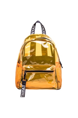Sones Tınyat T9051 Bayanlar Jöle Çanta Su Geçirmez Pvc Şeffaf Sırt Çantası Turuncu