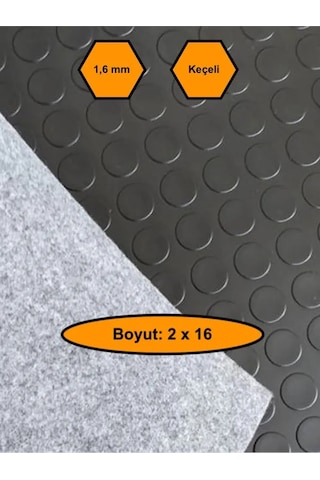 Siyah Paralı Muşamba , Zemin Örtüsü, Kaymaz Özellikli Zemin Paspası, 2x16 Metre