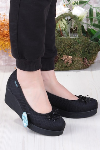 Fort King Annabel Rahat Hafif Anatomic Insole Taban Dolgu Topuk Kadın Ayakkabı Siyah