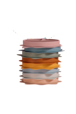 Eğlenceli Ve Renkli Çizgi Film Güneş Şeklindeki Gıda Sınıfı Silikon Bebek Bölücü Tepsi