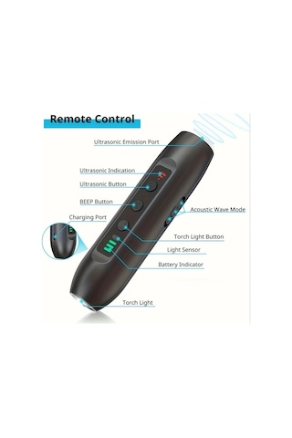 Willowhaven Siyah Usb Şarjlı Ses Dalgası Teknolojili Köpek Eğitim Cihazı Titreşim Ve Flaş Işık Modları