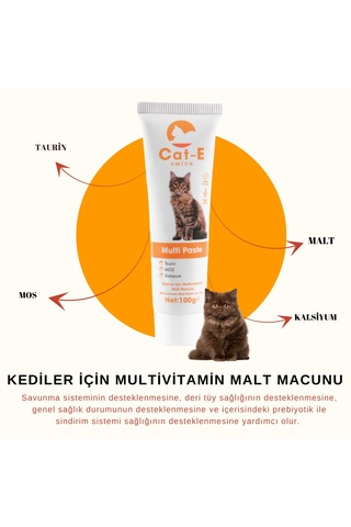 Amica Cat-e Multivitamin Paste Kediler İçin Multivitamin Malt Macunu