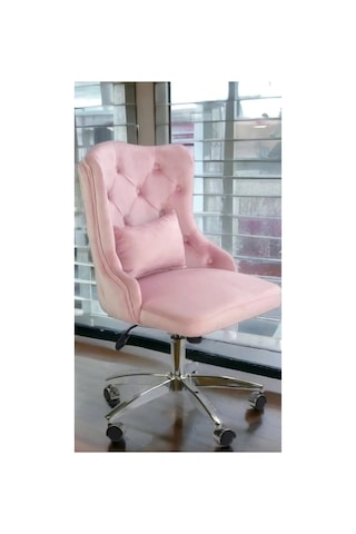 Çalışma Koltuğu Ofis Sandalyesi Makyaj Sandalyesi Pembe