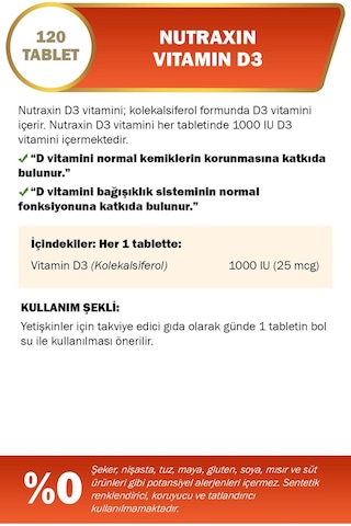 Nutraxin Vitals B12 Vitamini 1000 Mcg 60 Dilaltı Tablet + Vitamin