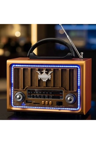 Nostaljik Ahşap Tasarımlı Bluetooth Hoparlör Fm/am Radyo Destekli Şarjlı Ve Taşınabilir Retro Radyo Model-2