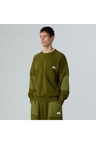The North Face M Terry Relaxed Crew Erkek Sweatshirt-31522 Yeşil