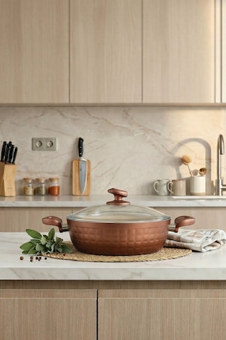 Pro Plus 7 Parça Granit Tencere & Tava Seti - İndüksiyon Uyumlu Turuncu