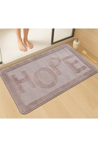 Doğal Kaymaz Taban Banyo Paspas Uzun Ömürlü Yumuşak Dokulu Su Emici Yıkanabilir Hope 60x100 Vizon