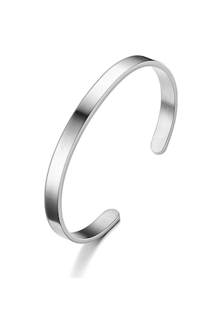 Chavin 6 Mm. Gri Kelepçe Dizayn Çelik Erkek Bileklik Et36by-6 Gri