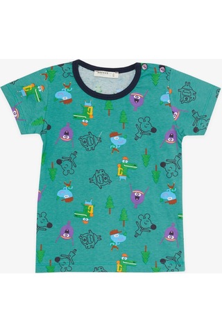 Breeze Erkek Bebek Pijama Takımı Neşeli Hayvanlar Alemi Dostluk Temalı 9 Ay-3 Yaş, Yeşil-yeşil Yeşil