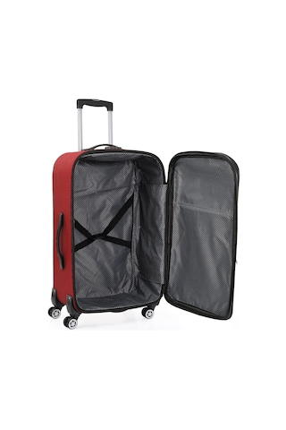 Oleets 8 Tekerli Su Geçirmez Kumaş Orta Boy Valiz Bordo