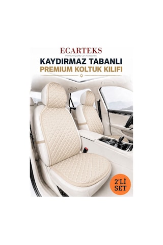 Oto Ön Koltuk İkili Minder Terletmez Kolay Montaj Universal Koruyucu Kılıf Seti Kumaş 37961512