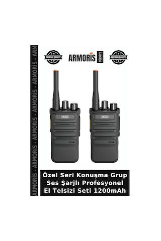 Özel Seri Konuşma Grup Ses Şarjlı Profesyonel El Telsizi Seti 1200mah