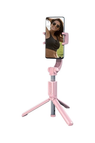 Baseus Lovely Bluetooth Selfie-özçekim Tripod Çubuğu Monopod- 5775 - Pembe