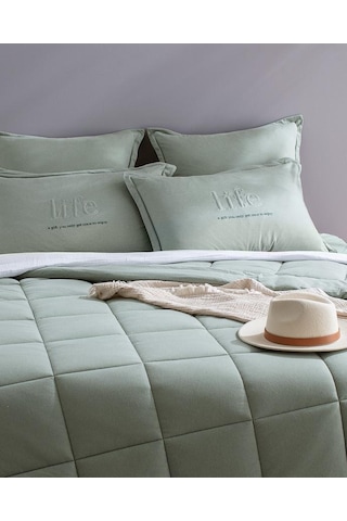 Madame Coco Bobigny Çift Kişilik Pamuklu SuperSoft Comfort Set Mint Yeşili
