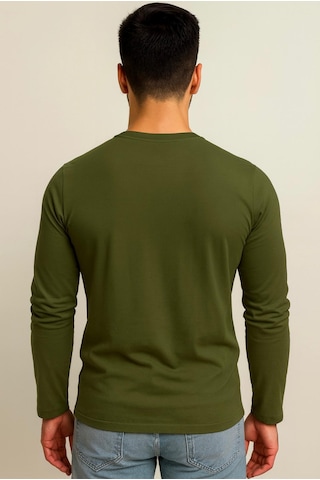 Axxel Erkek Haki Uzun Kollu T-shirt-d240 Haki
