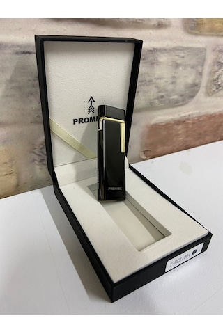 Promise Marka İnce Dupont Model Siyah Renk İsme Özel Çakmak