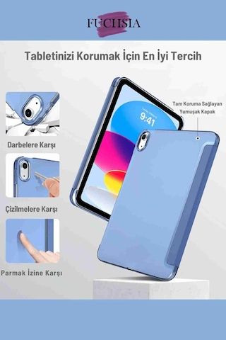 Galaxy Uyumlu Tab S10 Ultra Uyumlu 14.6 İnç Kalem Bölmeli Standlı Tri Folding Tablet Kılıfı Kapaklı Kılıf