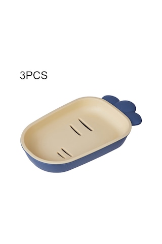 3 Adet Yaratıcı Sevimli Drenaj Çift Katmanlı Ev Tuvalet Sabun Kutusu, Kapaklı Sabunluk Sarı