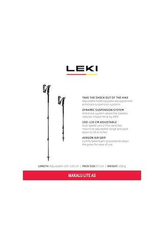 Leki Makalu Lite As Batonlar, Siyah-koyu Antrasit Petrol, 100-135 Cm Açık Sarı - Yeşil