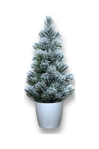Yapay Çiçekçiniz Kar Desenli Yılbaşı Çam Ağacı 42 Cm