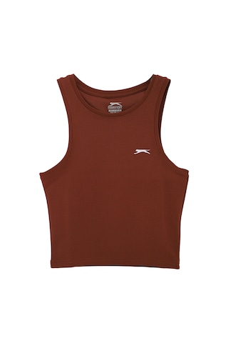 Slazenger KAIDENA IN Kadın Slim Fıt Kolsuz Kahve Tişört