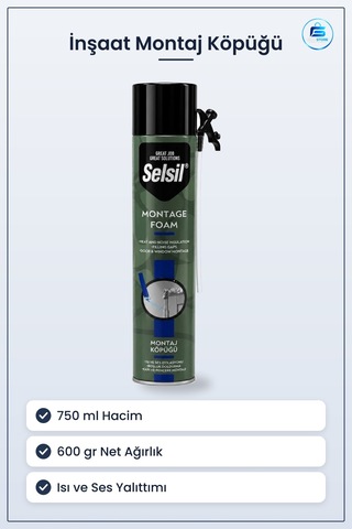 İnşaat Montaj Köpüğü 750 Ml 600 Gr Boşluk Doldurma Isı Ses Yalıtı