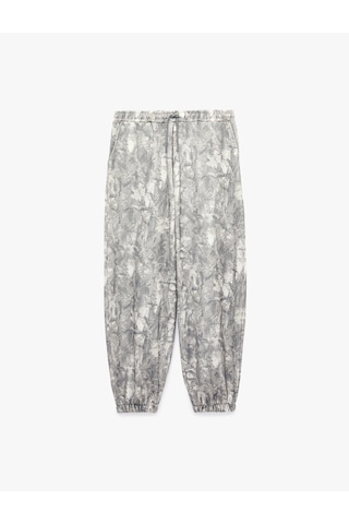 Koton Beli Bağcıklı Cepli Soyut Baskılı Rahat Kalıp Balon Fit Jogger Eşofman Altı Gri Desenli 7wal40092ık