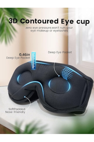 Uyku Kulaklığı, 3d Uyku Maskesi, Bluetooth Kablosuz Müzik Göz Maskesi, Yan Uyuyanlar İçin Uyku Maskesi, Bluetooth